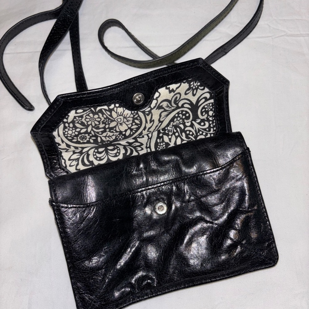 HOBO Black Crossbody Bag with Long Strap and Flap Closure - Picture 2 of 7